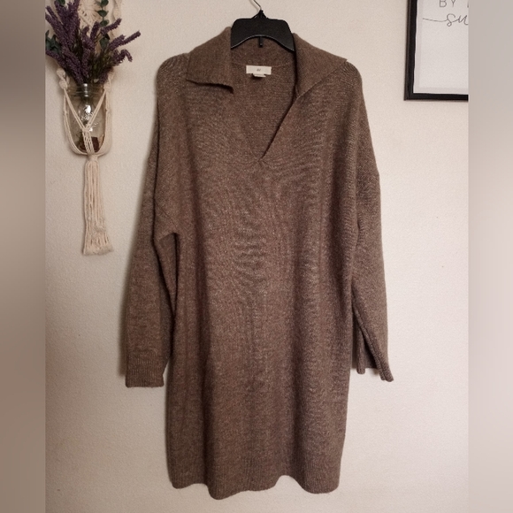 H&M Dresses Hm Collared Knit Sweater Dress Poshmark